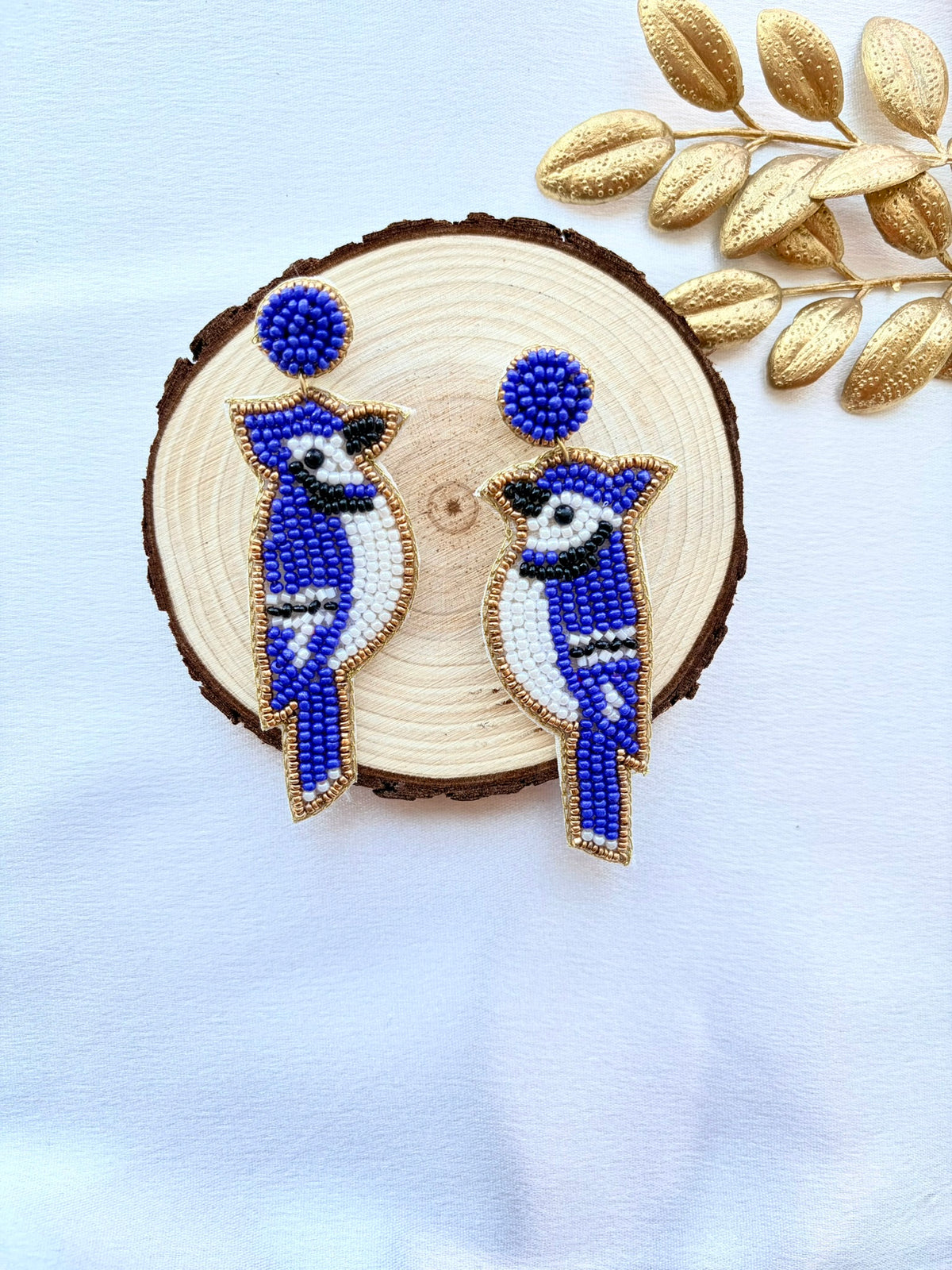 Blue Jay Bird Earrings