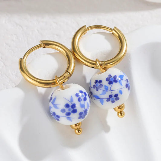 Azure Bloom Hoops