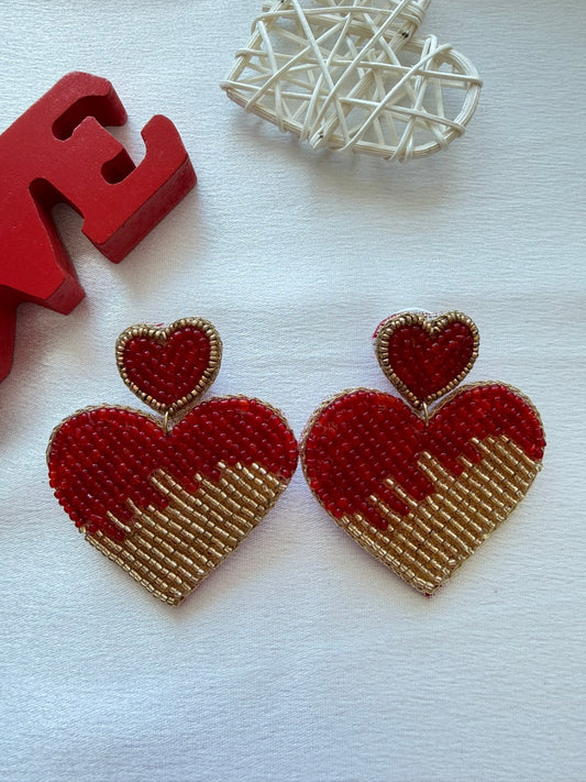 Ruby Heart Earrings
